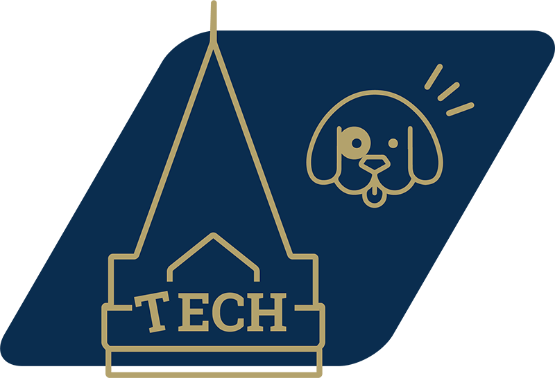 Tech Tower and Sideway dog icons