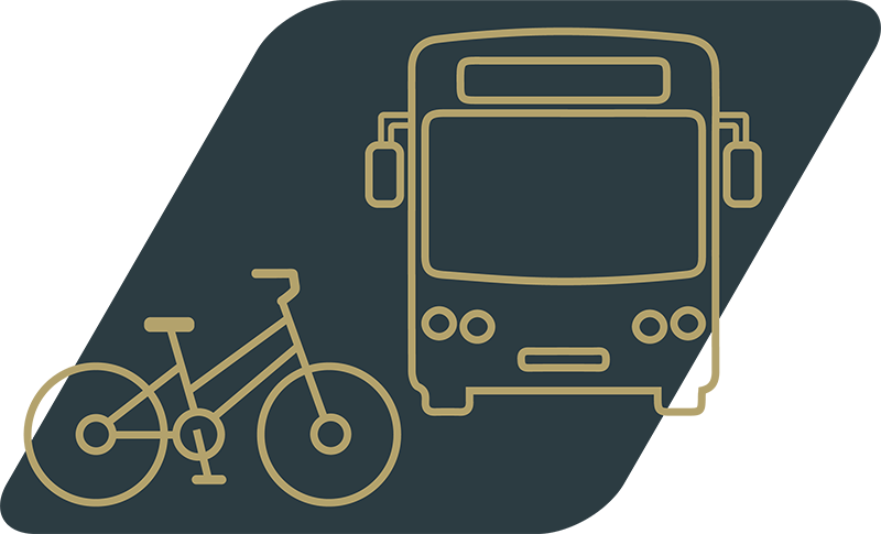 Bicycle and bus icons