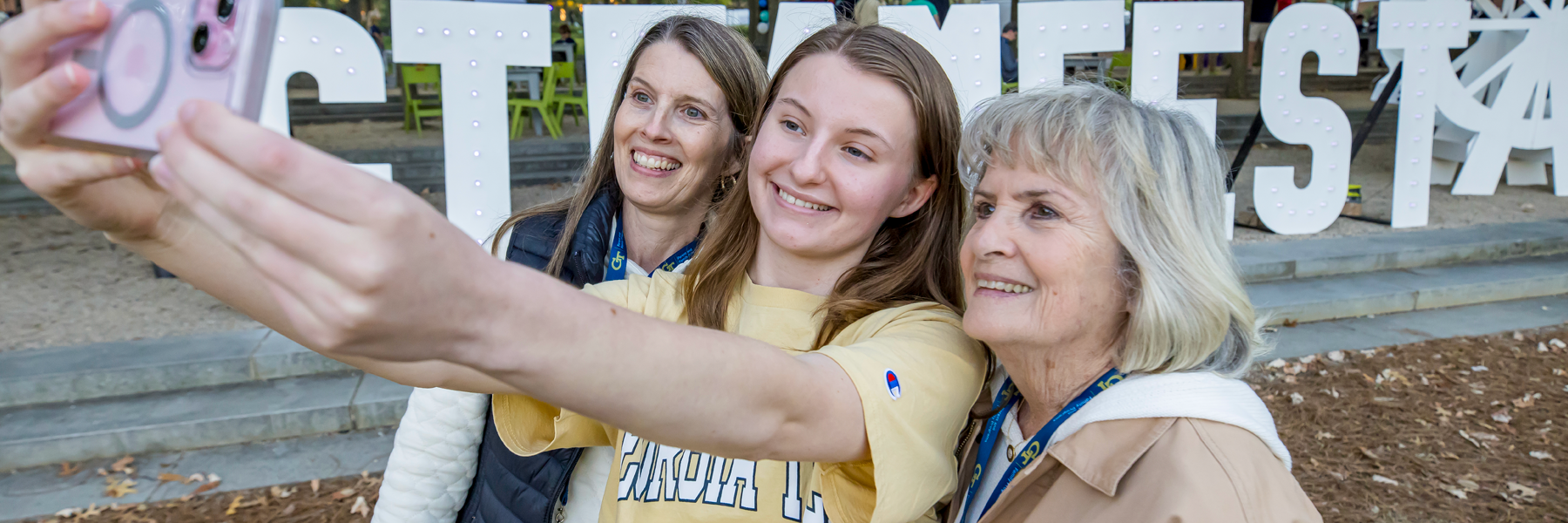 Families enjoying Georgia Tech Family Weekend